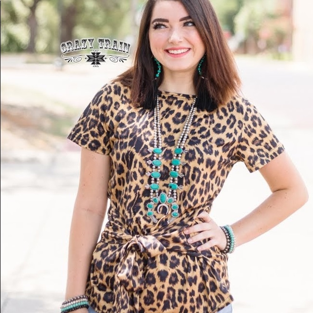 🍩SALE🍩 NEW! Popular Leopard Crazy Train bow top - Picture 2 of 4